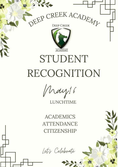  DCA May Student Recognition (STUDENT ONLY EVENT!)